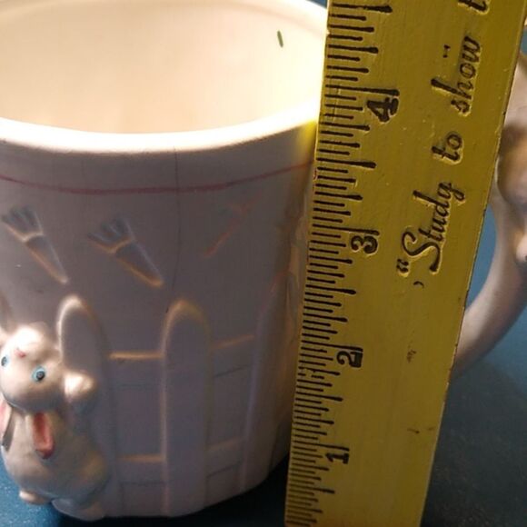 Vintage Twain LTD Rabbits on Fence White Ceramic Bunny Mug - Picture 9 of 9